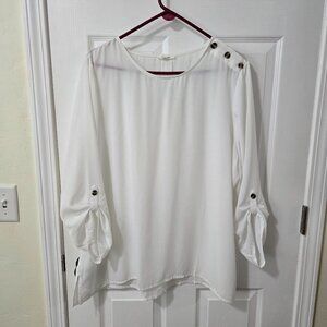 Maurices Plus Size 2 Womens White Blouse